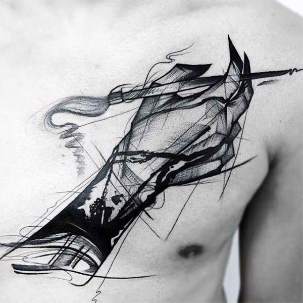 Татуировка в стиле наброска для мужчин